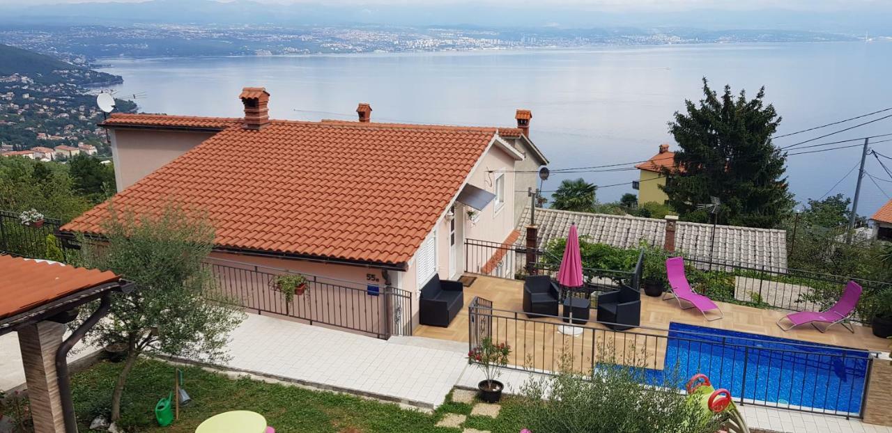 House Anastazia With Spectacular View Villa Lovran Exteriör bild